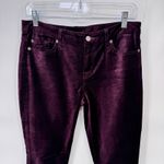 7 For All Mankind  Velvet‎ Pants Burgundy High Rise Cropped Size 30 Photo 1
