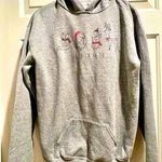 Fifth Sun sweatshirt hoodie- gray red - Christmas animals - Women S/M - Youth XL Photo 1