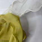 Chiffon Sheer Ruffle Scarf Green Cream Draping Boho Feminine Fairy Boho Photo 1