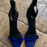 Joie  Abbott Colorblock Blue Black Zip Sandal 9.5 Zipper Heel Suede Photo 3