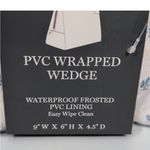 Martha Stewart nwt PVC Wrapped Wedge with Floral Design and travel jars White Photo 1