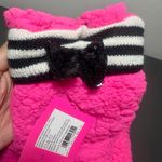 Betsey Johnson Pink Fuzzy Sock with Sequin Bow Photo 2