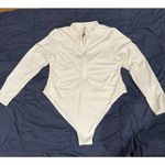 SKIMS  SIZE 4X ZIP UP FRONT LONG SLEEVE SWIM ONE PIECE MARBLE WHITE NWT Photo 3