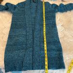 Relativity  Long Open Front Cardigan Sweater Mohair Wool Blend Petite Small Blue Photo 7