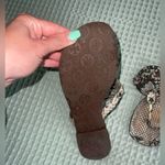 Tory Burch 
MILLER SLIDE SANDALS 
SIZE 8.5
NATURAL SUEDED ROCCIA PRINT Photo 2