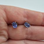 Nordstrom Tanzanite Oval Stud Earrings 925 Silver Photo 1