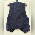 None Navy blue corduroy pink polka dot vest with heart buttons size medium 90s Photo 2