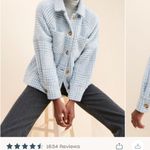 Greylin Light Blue Houndstooth Shirt Jacket  Photo 3