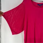 Apt. 9  Perforated Mesh Wide Short Sleeve Dolman‎ Knit Sweater Pink XXL Photo 2
