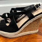 Callisto Women's Black Suede Platform Cork Wedge Sandals Size 9 Photo 2