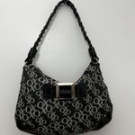 XOXO  Y2K‎ Black & Gray Logo Hobo Bag Purse Braided Handle Small Shoulder Bag Photo 0