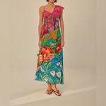 Farm Rio Mixed Flowery Ruffle One Shoulder Dress - multi - large *IR* $320 MSRP Photo 7