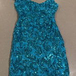 Windsor  Turquoise Sequin Mini Dress Sleeveless Partt, prom‎ Women's small, hoco Photo 0