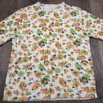 Rissi Sweater Women Short sleeve White Orange Green Sweater 1960s 1970s Small Photo 0