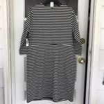 Old Navy Plus 2X KNIT Dress Zip Back Fitted Style Black White Stripe LS NWT Photo 4
