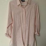 Lafayette 148  New York Size Small pink pinstripe linen top collared button up Photo 6