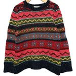 Relais Knitware Vintage Women’s Size M Blue Pink Red Fairisle Crewneck Sweater Size M Photo 0