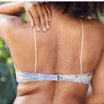 Aerie Keyhole Bandeau Bikini Tropical Print Gold Strap Top size XS Photo 2