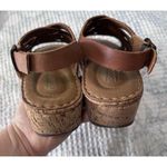 Born Cork Platform Laila Brown Leather Woven Wedge Comfort Sandals Women 7 EUC Photo 5