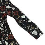 ALC Frank A.L.C. Cynthia Silk Black Floral Print Lace Round Neck Long Sleeve Dress 10 Photo 7