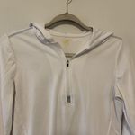 ALO Womens Size Medium White 1/4 Zip Athletic Activewear Pullover Hoodie Jacket Photo 1