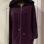 St. John Sport Women’s Velour Zip Up Hooded Track Jacket Size M Photo 0