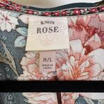 Knox Rose NWT Teal Floral Kimono Top Tassels Bohemian Flowy Feminine Resortwear Photo 6