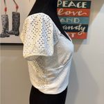 Aeropostale White Flutter Sleeve Crop Blouse Photo 4