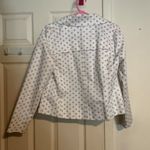 Studio Works Womens Full Zip Windbreaker Cream and Black Polka Dot Size Petite M Photo 3
