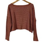 Storia  Star Cutout Cropped Knit Top Womens S Orange White Striped Slouchy Cozy Photo 4