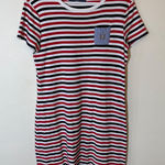 Tommy Hilfiger  Striped T-Shirt Dress Blue Pocket‎ Red White Size Medium Photo 0