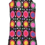 H&M Coachella Collection Multicolored Crochet Dress Size 4 Women's NWT Photo 0