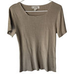 Casual Corner Sweater Vintage Y2k Large Short Sleeve Silk Knit Cottage Top Photo 0