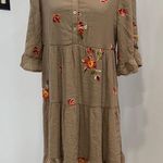 Anthropologie Fig & Flower Tan Floral Boho dress size M Size M Photo 0