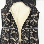 ABS Allen Schwartz Lace Bodycon Floral Dress Size 2 Sleeveless Black Embroidered Flowers Feminine Photo 8