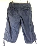 Life is Good  Women's Blue Cotton Bermuda Cargo Drawstring Shorts Size 10 Photo 4