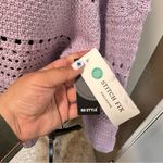 RD Style NWT  Lacey Pointelle Sweater Light Purple Lavender Knit‎ Open Weave Crop Photo 3