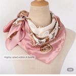 Elegant Scarf with Chain and Belt Design Red Photo 7