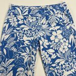 J. McLaughlin Newport Capri Pants Blue White Tropical Monstera Size M Photo 5