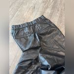 WAYF  Sleek Black Wide Leg leather pants Photo 11