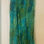 Ruby Rd . Green Blue Pleated Maxi Dress Size 12 Photo 2