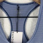Bandier  Front Row Bra Navy‎ Gingham Scoop Neck Racerback Sports Photo 7