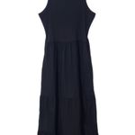 Maurice's Black Sleeveless Ribbed Knit Tiered Cotton Midi Dress Size Medium Photo 0