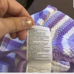 Divided by H&M Tank Top Cropped Small Striped Crochet Bohemian Beach Festival Purple Photo 11