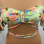 Whipped Cream Monroe Flutter Sleeve Floral Bandeau Bikini Top‎ Photo 0