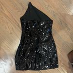 Revolve Black Sequin One Shoulder Mini Dress Photo 4