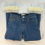 Tory Burch NWT Size 25 Connor Fringe-Bottom Cropped High Rise Jeans Boho Stretch Photo 2