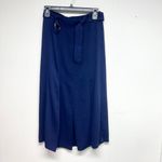 TROUVE Women Belted High Waisted Flared Multi Hemmed Midi Skirt Navy Blue XS Photo 1