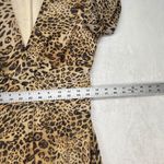 Rony Kobo Leopard Print Maxi Dress Long Sleeve V Neck Party Cocktail M Brown Size M Photo 5
