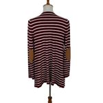 Market & Spruce  Cardigan Medium Red White Stripe Coastal Knit Comfy Photo 3